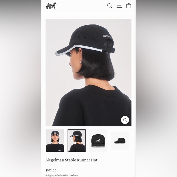 SIEGELMAN STABLES HAMPTONS RUNNER HAT Black and White Women's Cap - Picture 4 of 4